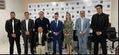 Direção da R. Sá, representada pela professora Roberta Mara Urtiga recebe os advogados palestrantes Jacinto Teles e Fabiano Lopes.