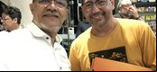 Jacinto Teles no reencontro com o professor de Comunicação Social, Luciano Klaus